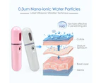 Portable Mini Cool Mist Handy Sprayer Professional Atomization Humidifier Facial Steamer Moisturizing And Hydrating Spa Beauty Device,Pink