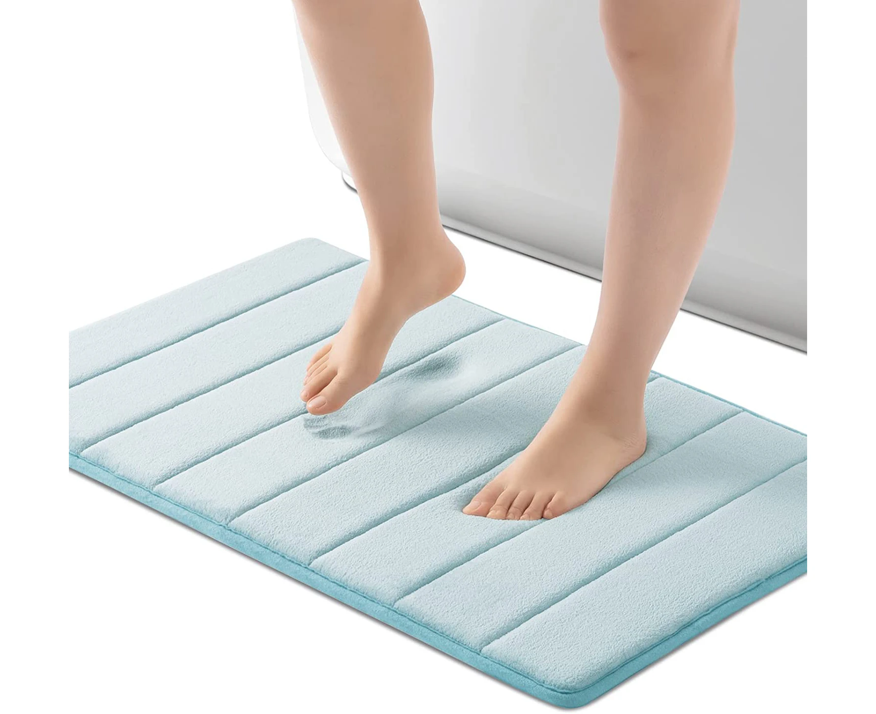 40cm x 60cm, Blue Memory Foam Bath Mat Non-Slip Absorbent Bathroom Rug with PVC Backing Ultra Soft Bathroom Mat Kitchen Hallway Bathroom Living Room Rug