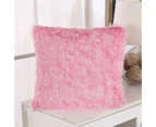 Plush Pillowcase Soft Wear-resistant Breathable Decorative Sea Lion Fleece Office Simple Cushion Cover for Bedroom - Pink