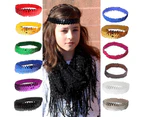 12 Sequin Headbands Elastic Stretch Sparkly Fashion Headband for Teens Girls Women purple