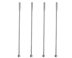 Stainless Steel Coffee Beverage Stirrers Stir Cocktail Drink Swizzle Stick with Small Rectangular Paddles (4 PCS Gold)-gun black