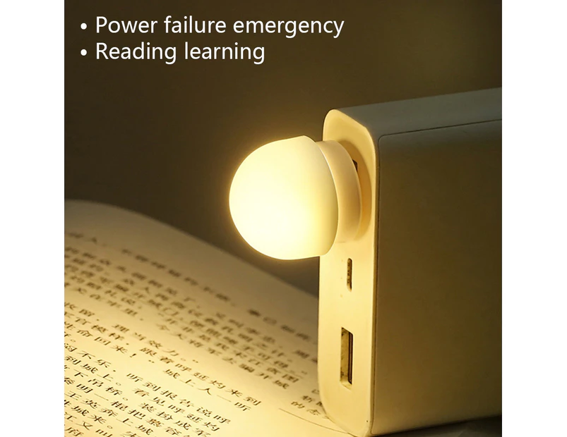 4pcs/pack USB Plug In Mini Portable Eye Protection Bedroom Bathroom Night Light - Light color