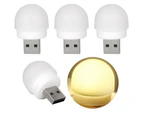 4pcs/pack USB Plug In Mini Portable Eye Protection Bedroom Bathroom Night Light - Light color