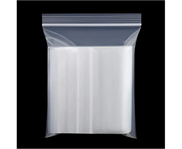 100 Pcs Clear Reclosable Zip Poly Plastic Bags - Resealable Lock Seal Zipper Poly Bags For Prints, Office Supplies, Beads, Arts & Crafts