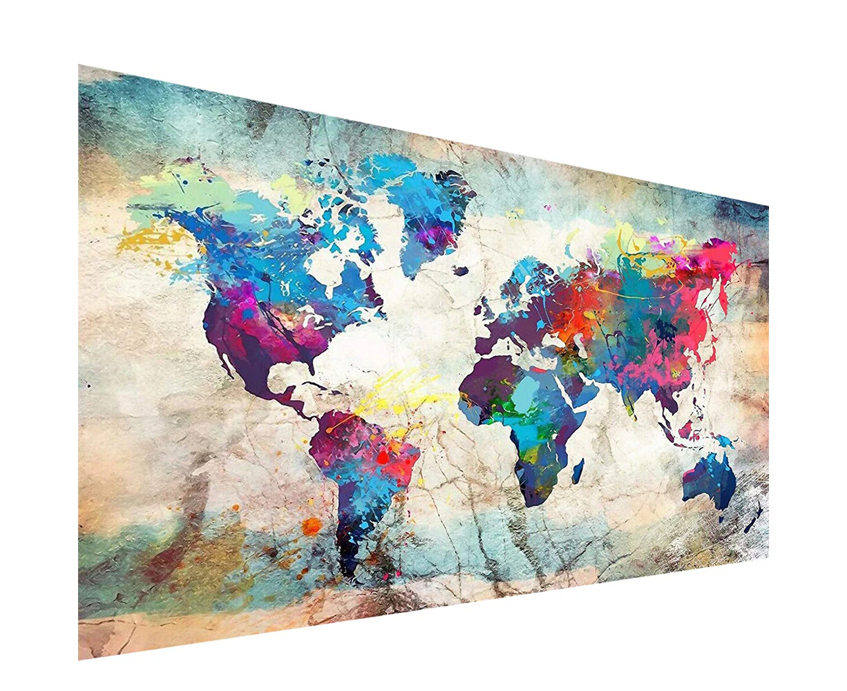 Diamond Painting Kit For Adults, Diy Large 5D Diamond Painting World Map (50X30Cm) Paint By Number With Gem Art Bits Home Wall Decor Kids Diamond Painting