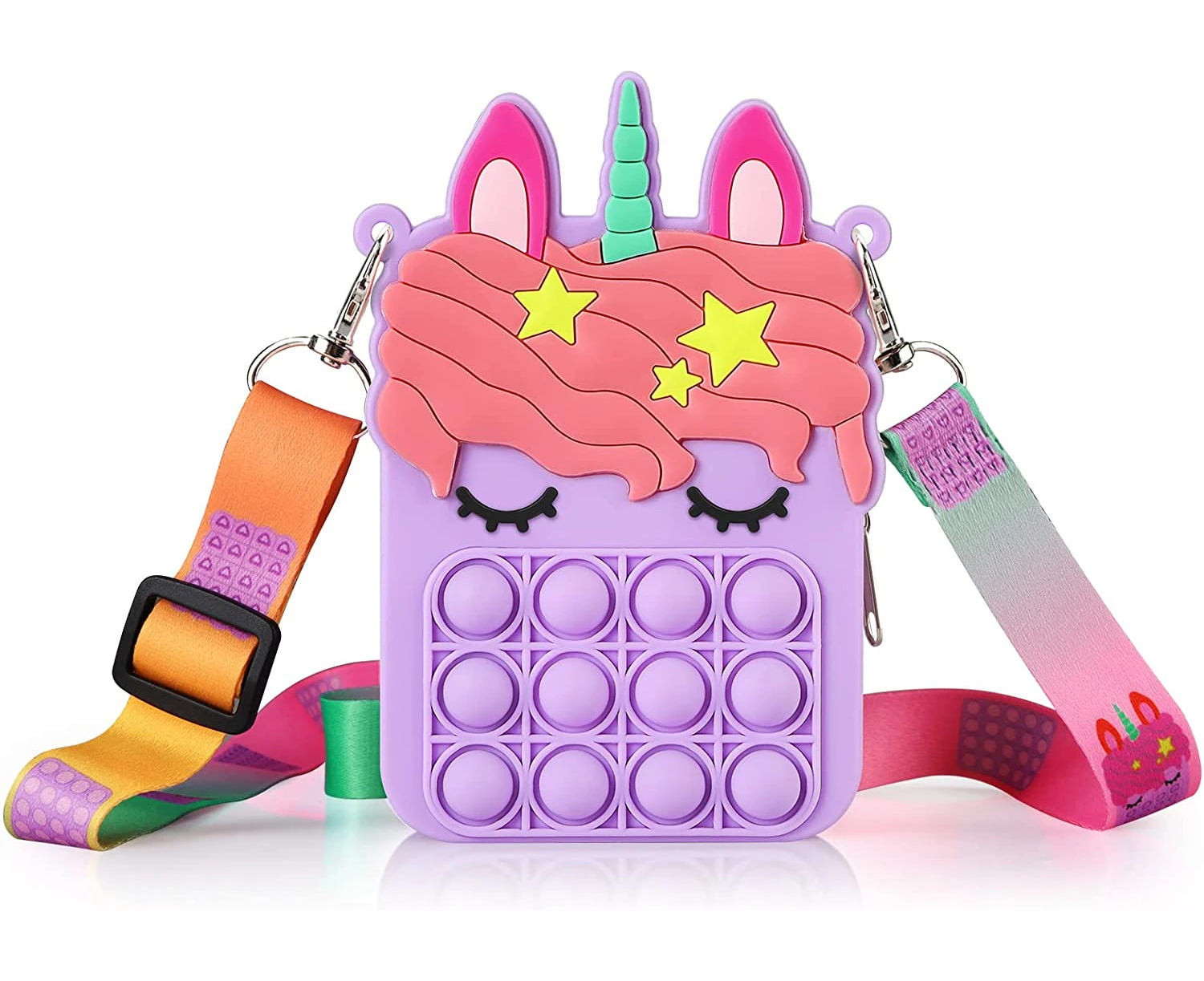 Kids-R-Purple Popular Shoulder Bag For Girls And Women, Popular Wallet Bag, And Cute Silicone Cartoon Bag Toys For Students.