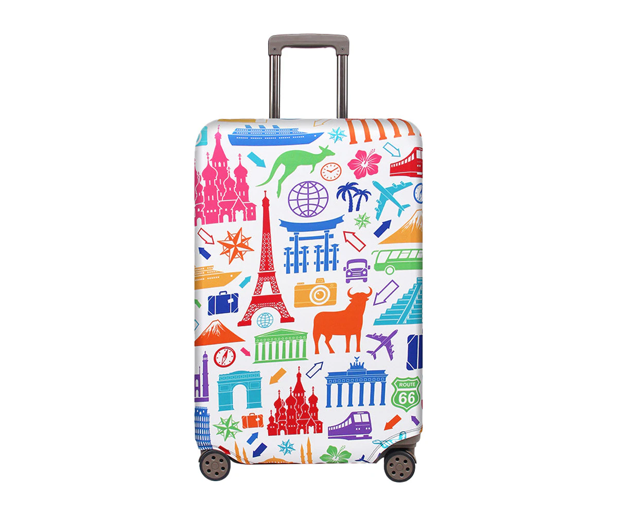 Travel Luggage Cover Suitcase Protector Washable Luggage Covers, Colorful Luggage Cover(S),Style 4:,P