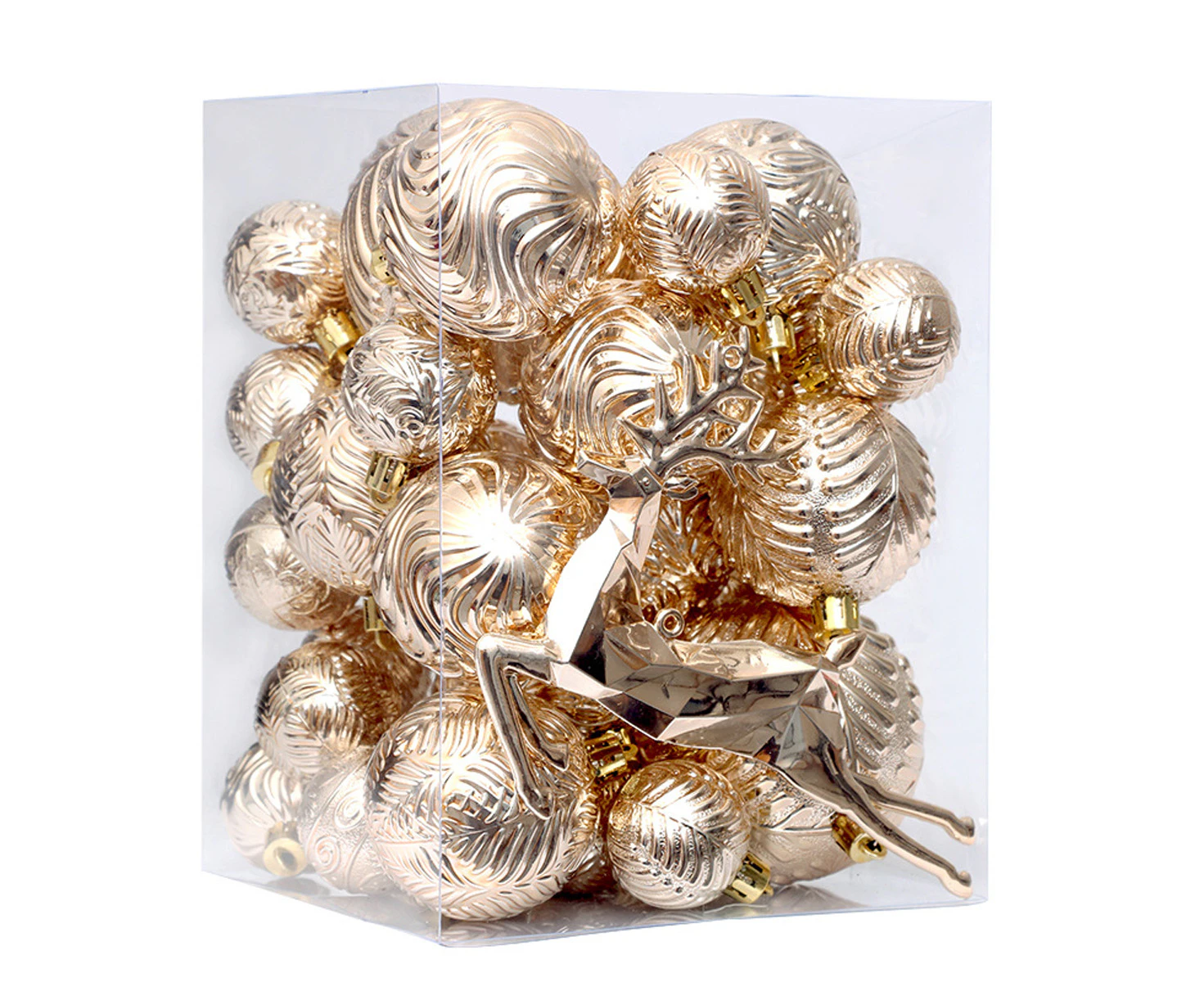 40 Pcs Christmas Ball Ornaments Champagne Gold Shatterproof Christmas Tree Decorations Christmas Ornaments Balls with Hanging Loop for Wedding Holiday Part