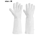 Gardening Gloves Rose Trim Stab Resistant And Long Forearm Protection Gloves, Work Garden Gloves,White,M