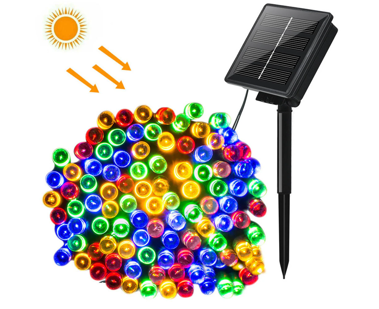 12 Meters LED Solar String Lights Outdoor Garden Lamp Christmas Party Decor-Colorful 100LED