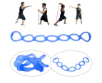 7 Holes Elastic Silicone Fitness Pilates Exercise Yoga Resistance Band Rope - Blue