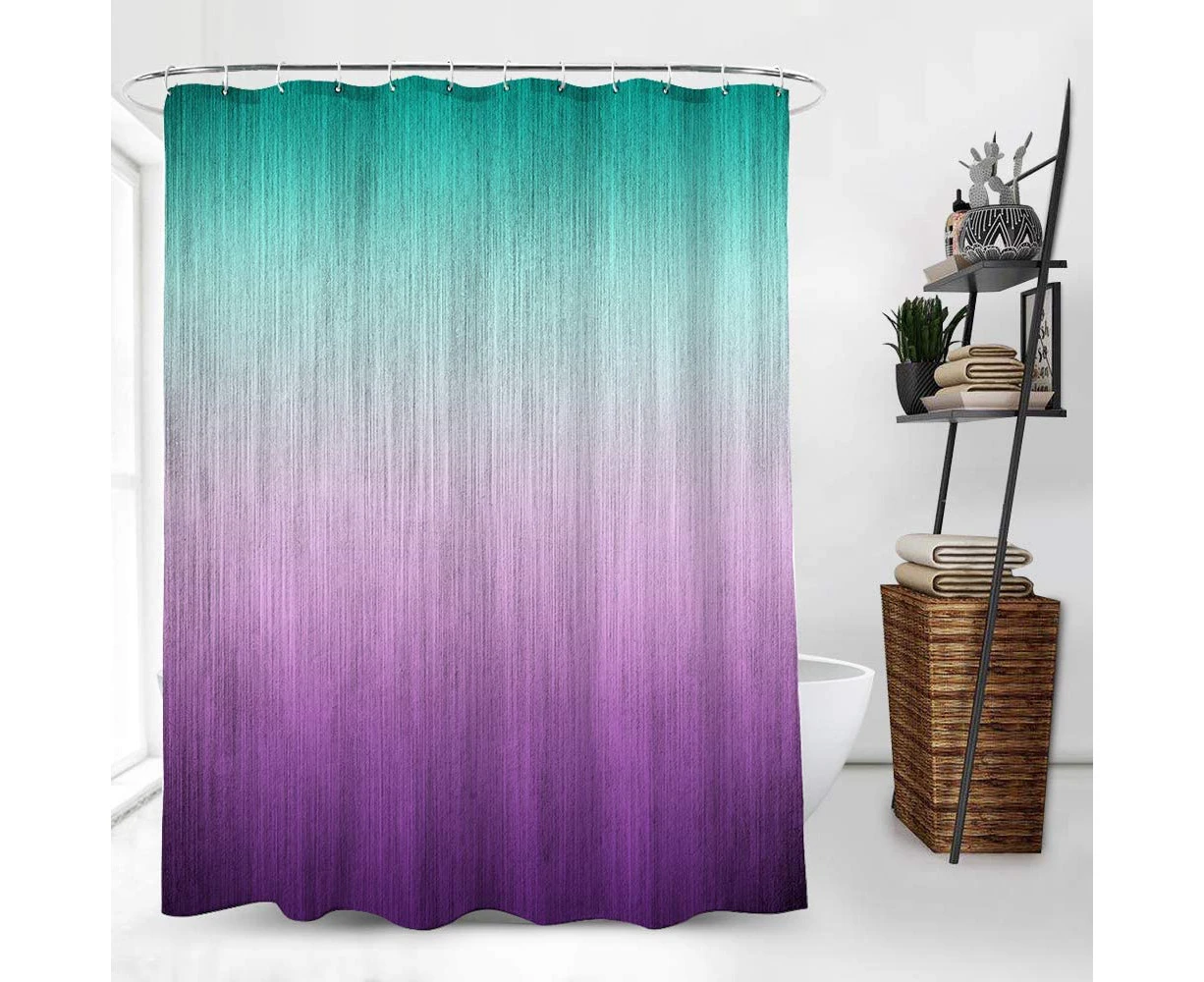 Fabric Shower Curtain Shower Curtains for Bathroom Waterproof Bath Curtain Total Privacy with 12 Hooks,70 x 70 inch,Blue Grey Gradient - Green and purple