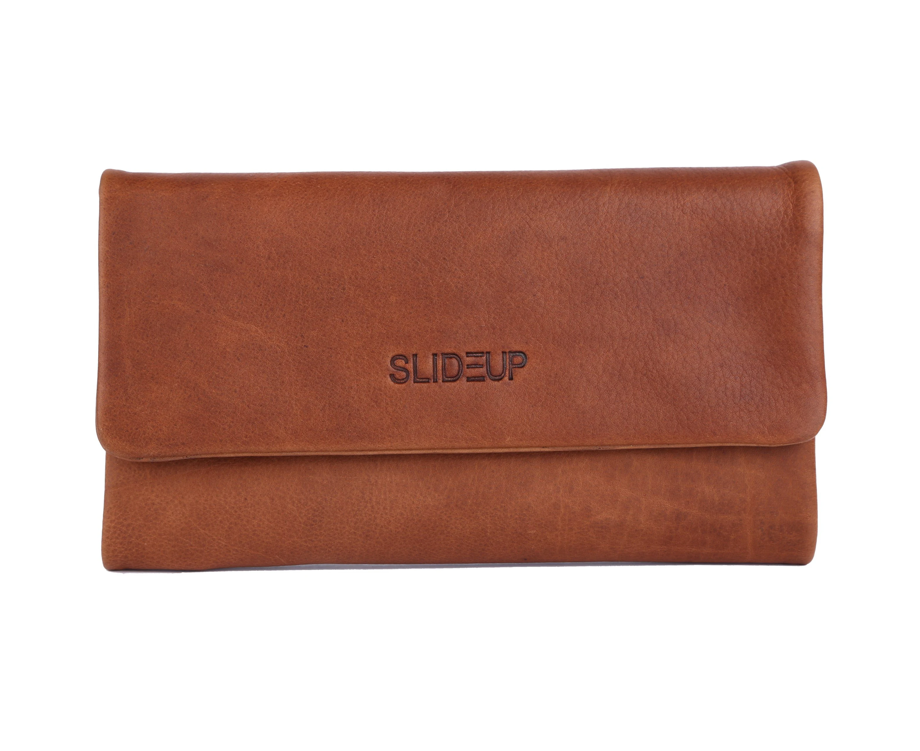 Slideup Gratified Leather Hair-on Wallet-Tan