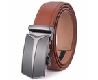 Men's Automatic Buckle Belt Stylish Lock Buckle Head Design Waistband Black