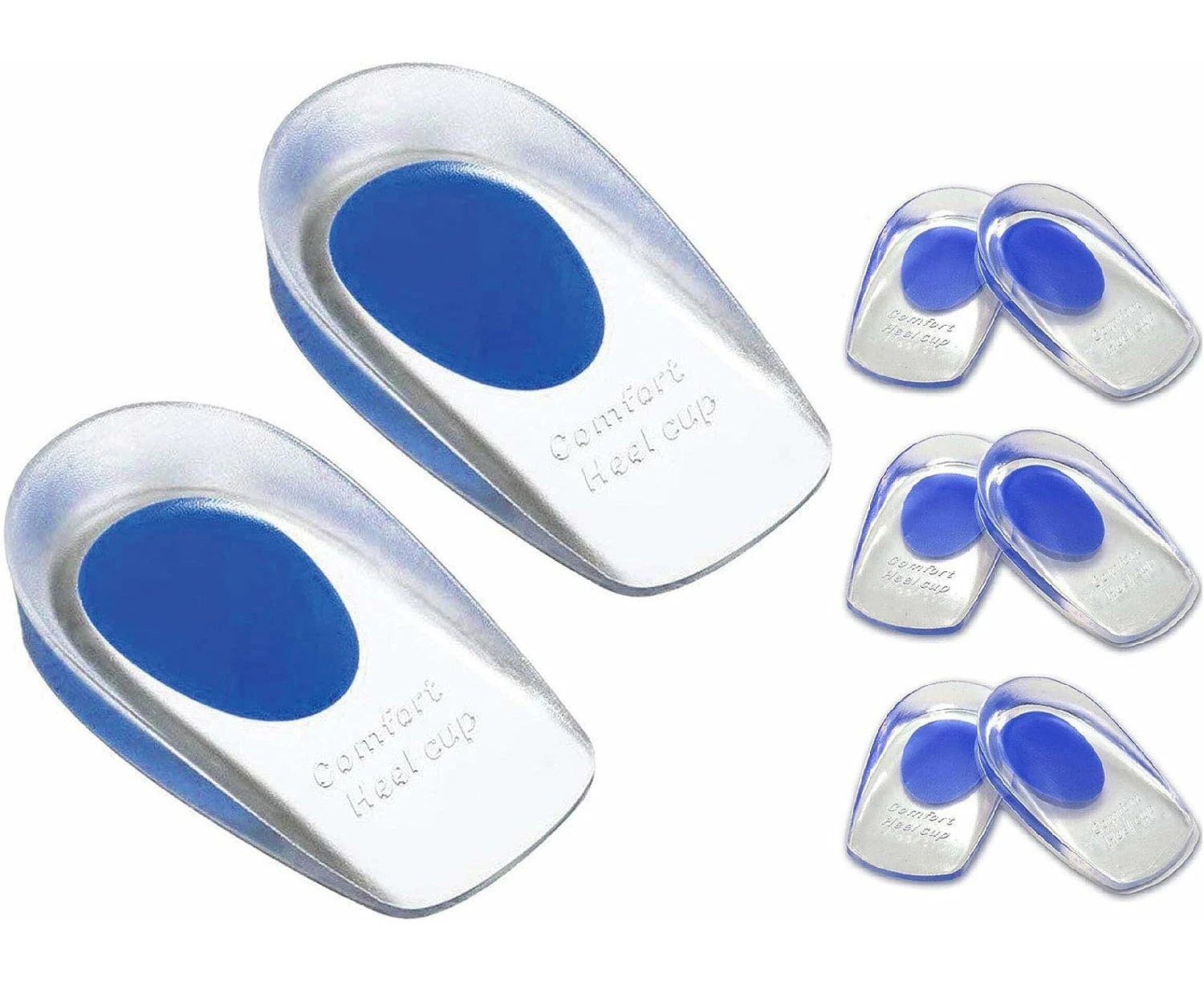 Gel Heel Cups Plantar Fasciitis Inserts - Silicone Heel Cup Pads For Bone Spurs Pain Relief Protectors Of Your Sore Or Bruised Feet Best Insole Gels Treatm