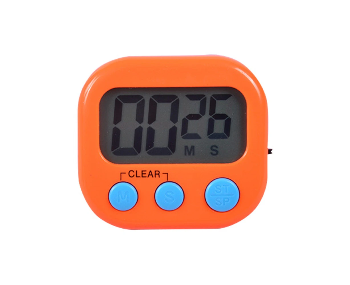 Sunshine Home Kitchen Magnetic LCD Digital Countdown Baking Cooking Timer with Alarm-Orange