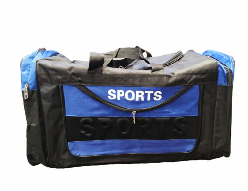 25" Sports Bag Canvas Gym Blue Large Unisex Travel Shoulder Strap Bags