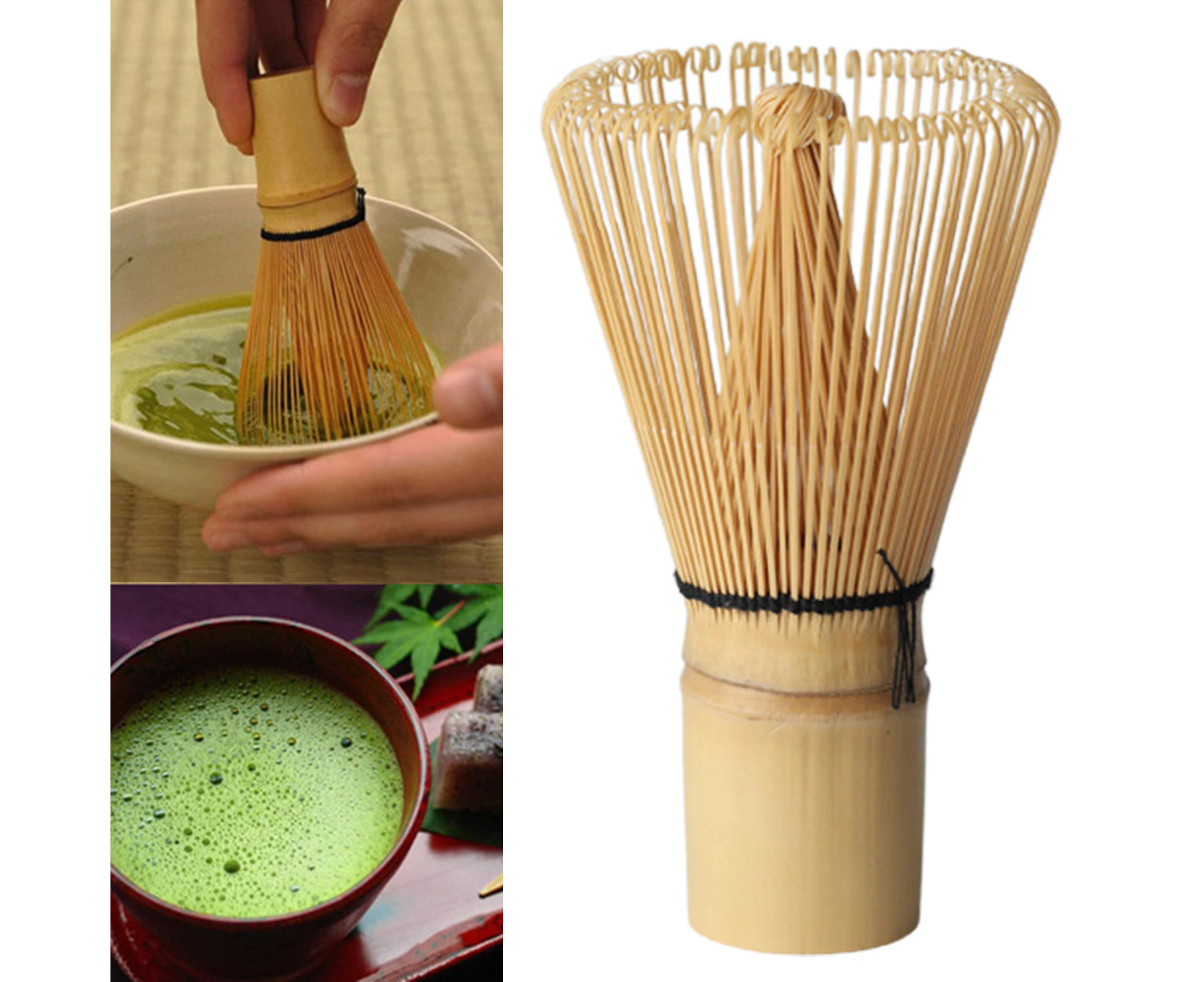 Mbg Tea Powder Whisk Easy to Clean Quick Mixing Japanese Style Bamboo Matcha Green Tea Whisk for Home-Log Color - Log Color