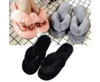 Autumn Winter Women Home Flip Flops Faux Bunny Fur Fluffy Anti-Skid Slippers