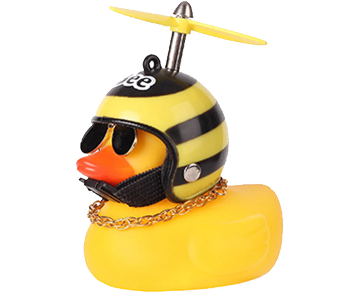 Rubber Duck Toy Bike Ornaments Yellow Duck Bike Decorations Squeeze Duck Bicycle Horns With Propeller Helmet,Style 5