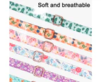 Dog collar, girl dog collar dog collar floral pattern dog collar cute dog collar,(CP317-1F Orange,M)