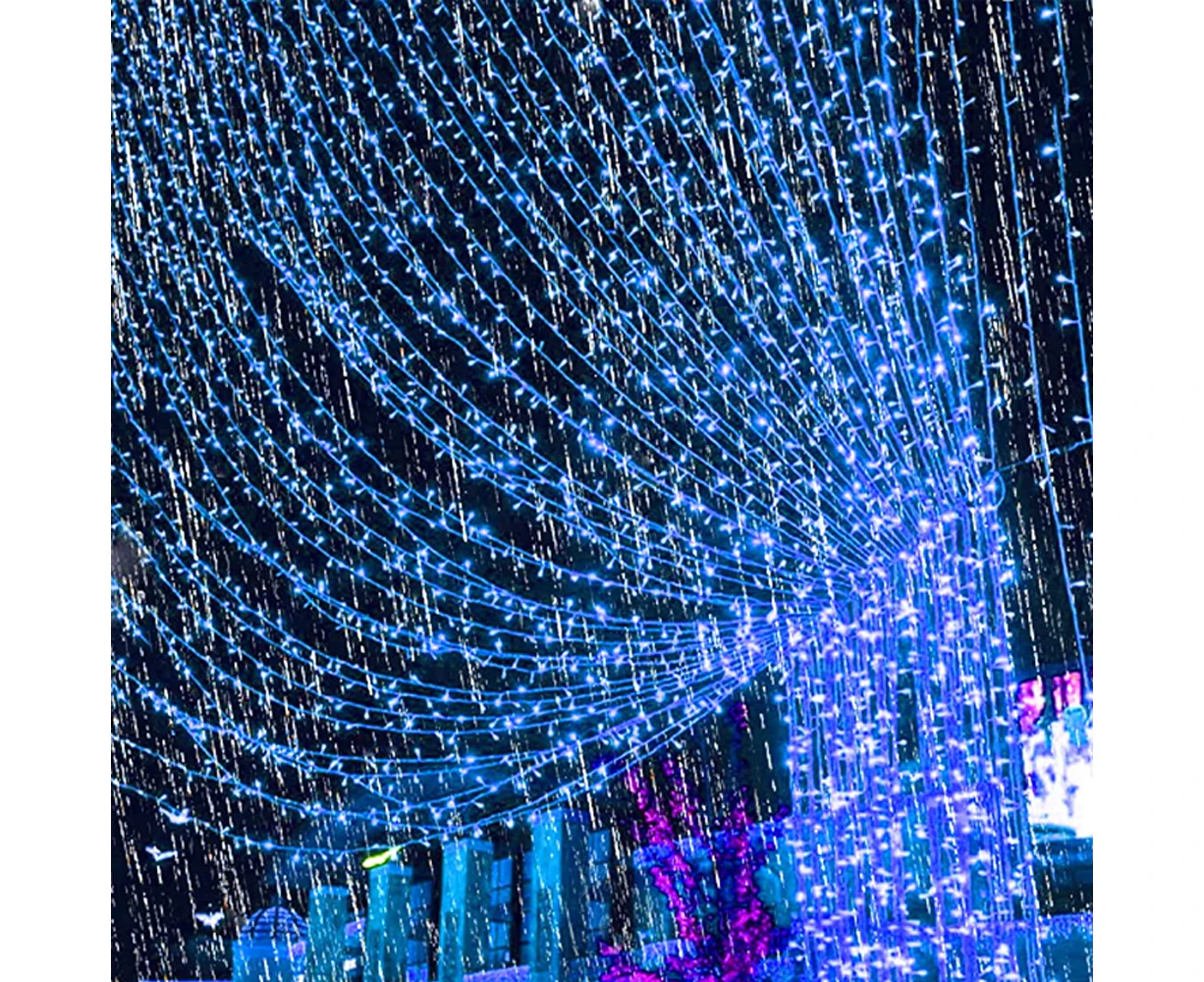 9.8Ft X 6.6Ft String Lights Mesh Lights For Christmas Wedding Party Home Garden Lawn,Blue