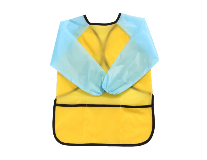 Fashion Waterproof Long Sleeve Baby Toddler Painting Feeding Smock Bib Apron-Yellow