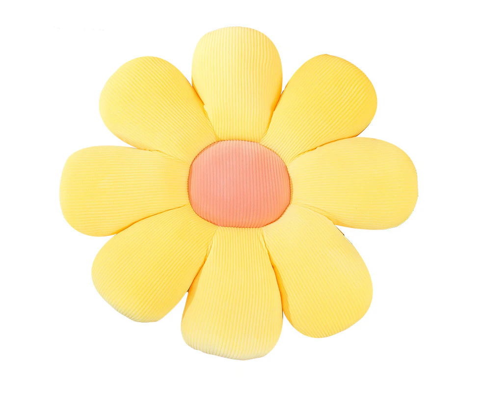 Flower Pillow(Yellow,16*16Inch) Flower Floor Pillow Flower Shaped Pillow Flower Decorative Pillows Daisy Floor Pillow Flower Cushions