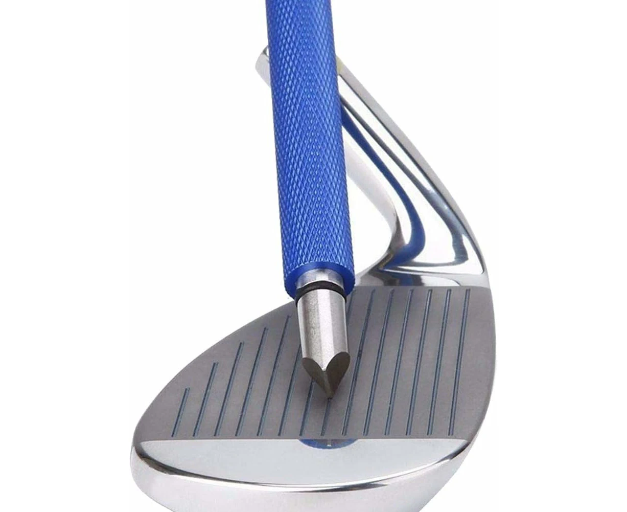 Golf Club Groove Sharpener, Re-Grooving Tool And Cleaner For Wedges & Irons - Generate Optimal Backspin - Suitable For U & V-Grooves,Blue