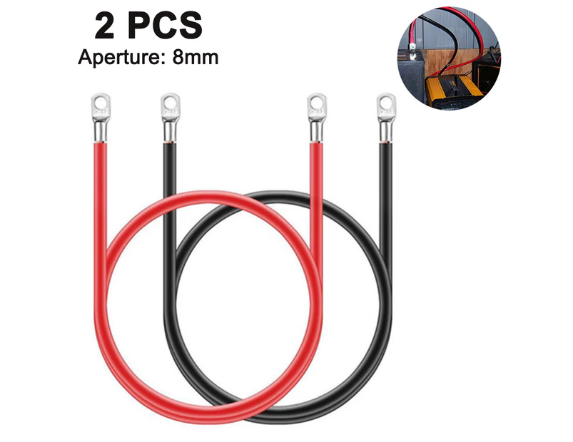 Battery Cables Set With Terminals, 3/8-Inch Lugs (Positive And Negative), Marine Cable Repair Parts