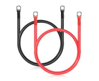 Battery Cables Set With Terminals, 3/8-Inch Lugs (Positive And Negative), Marine Cable Repair Parts