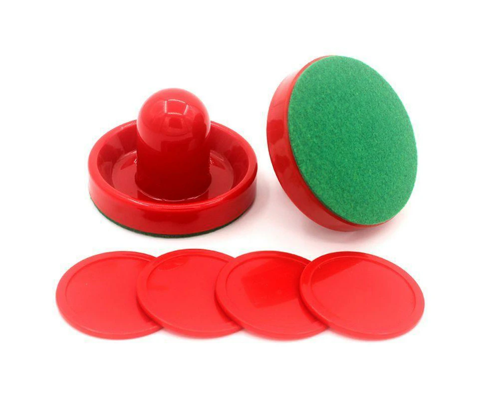 Air Hockey Pushers And Red Air Hockey Pucks Great Goal Handles Paddles Replacement Accessories For Game Tables,60Mm