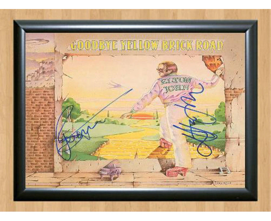 Elton John Bernie Taupin Goodbye Yellow Signed Autographed Photo Poster Memorabilia A4