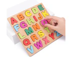 Wooden Alphabet Puzzle Hand-eye Coordination Logical Ability Burrs-free Letters Numbers Wooden Alphabet Puzzle Toys for Children 1#