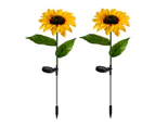 2 Pack Solar Garden Stake Lights,Sunflower LED Solar Lights for Patio