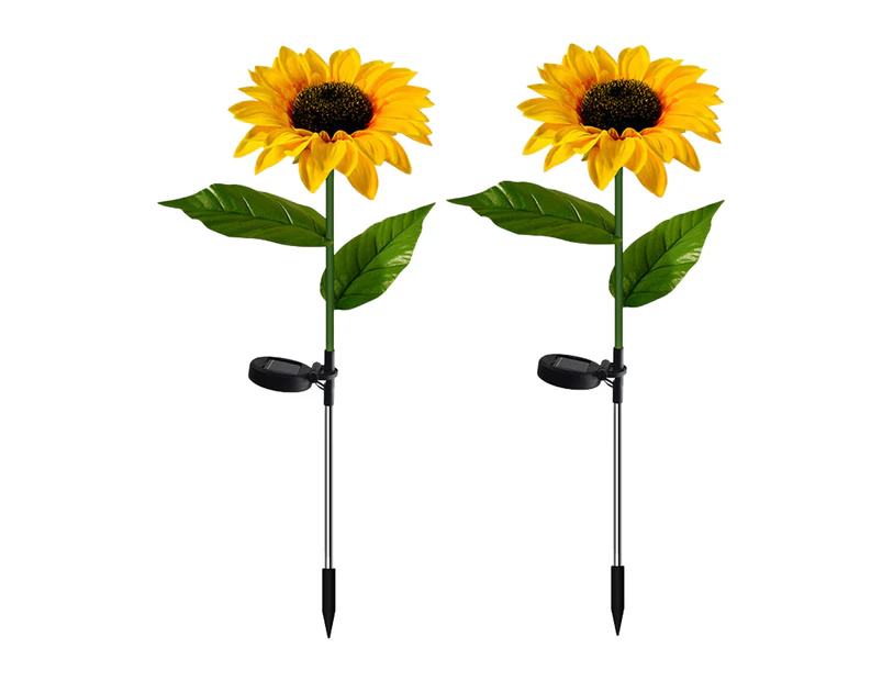 2 Pack Solar Garden Stake Lights,Sunflower LED Solar Lights for Patio