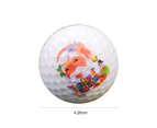 Golf Ball Exquisite Pattern Good Elasticity Wear Resistant High Durability Impact-Resistant Entertainment Santa Claus Printed- Random Style