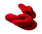 1 Pair Women Slippers Thicken Furry Plush Practical Winter Flip Flops for Home