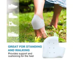 3 Pairs Heel Care Silicone Heel Pads - White With Holes