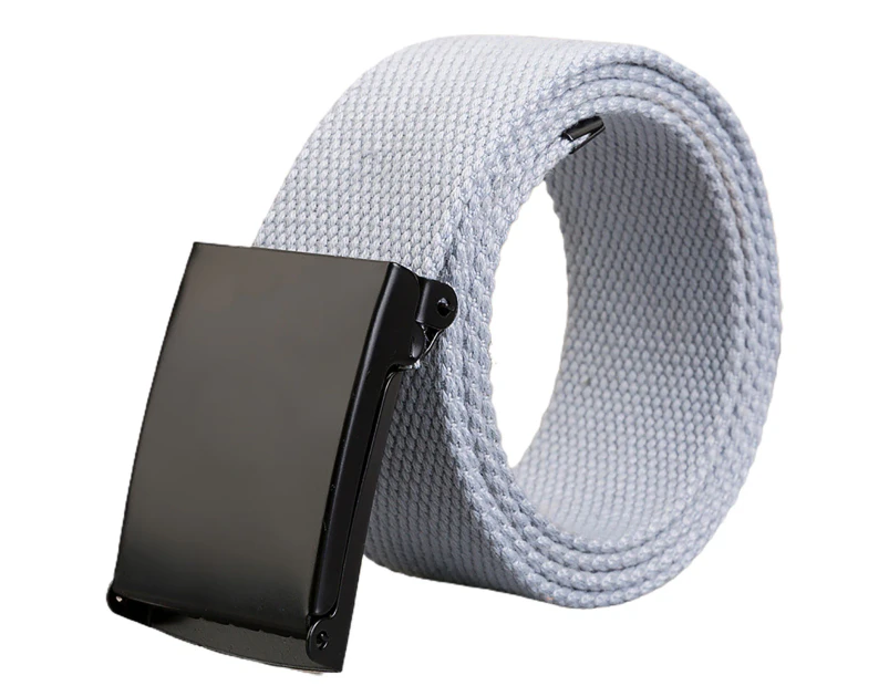 Men Belt Wide Pure Color Fabric Simple Women Waist Strap for Daily Wear Light Grey