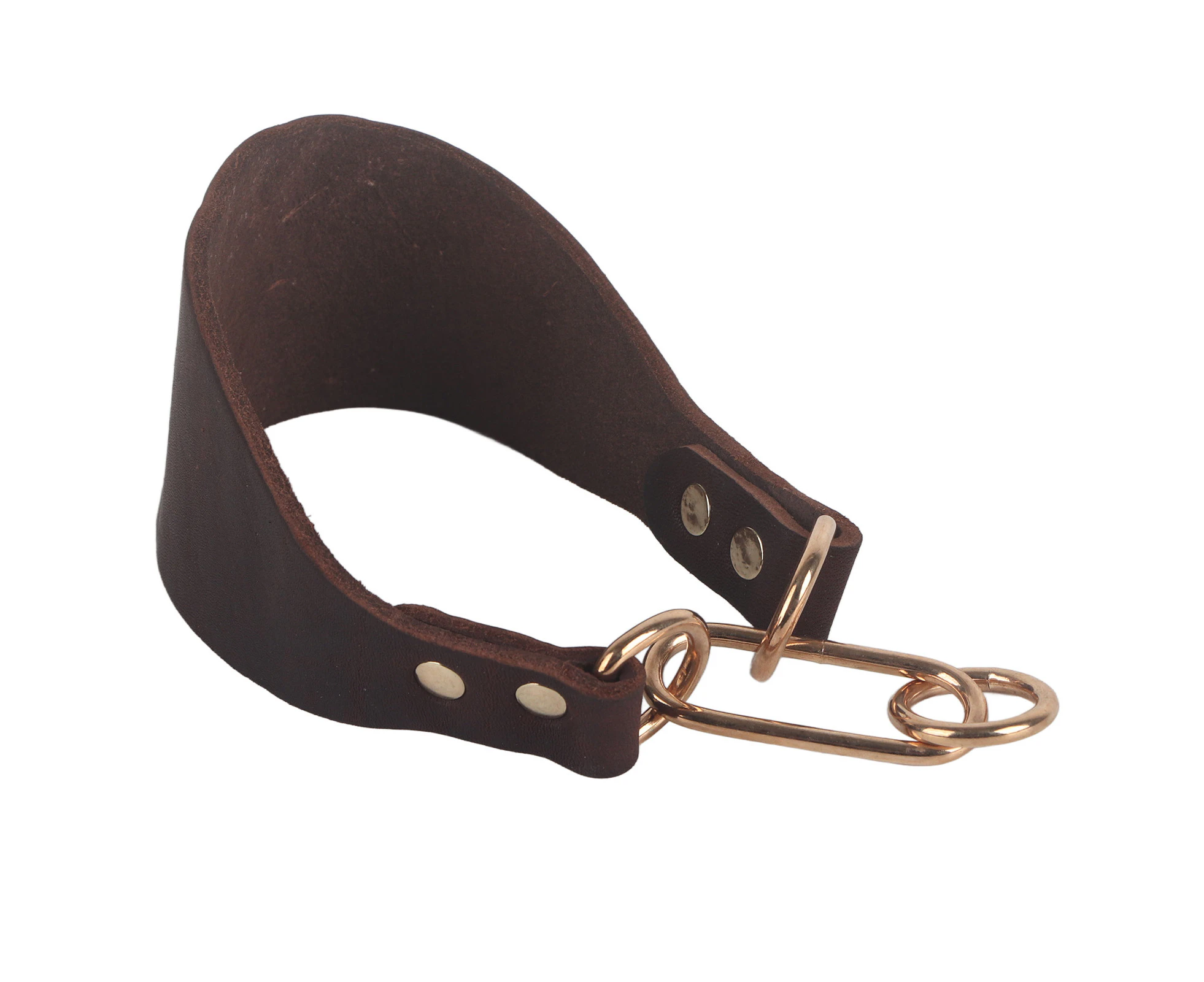 Durable Portable Widen Pet Collar For Small Dog Greyhound Whippet With Rivet Fixing Brown