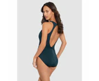 Magicsuit Plot Twist Valerie One Piece Shaping Swimsuit in Black, Verdigris - Verdigris