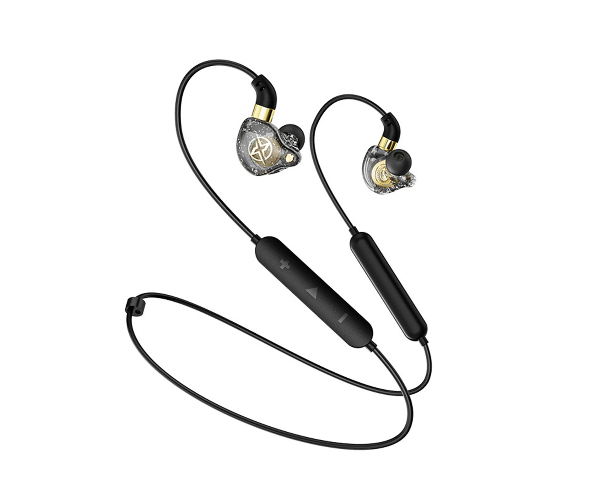 BX-02 Neckband Earphone Line Control Bluetooth-compatible 5.0 ABS Long Endurance In-ear Headphone Headset for Gaming - Black