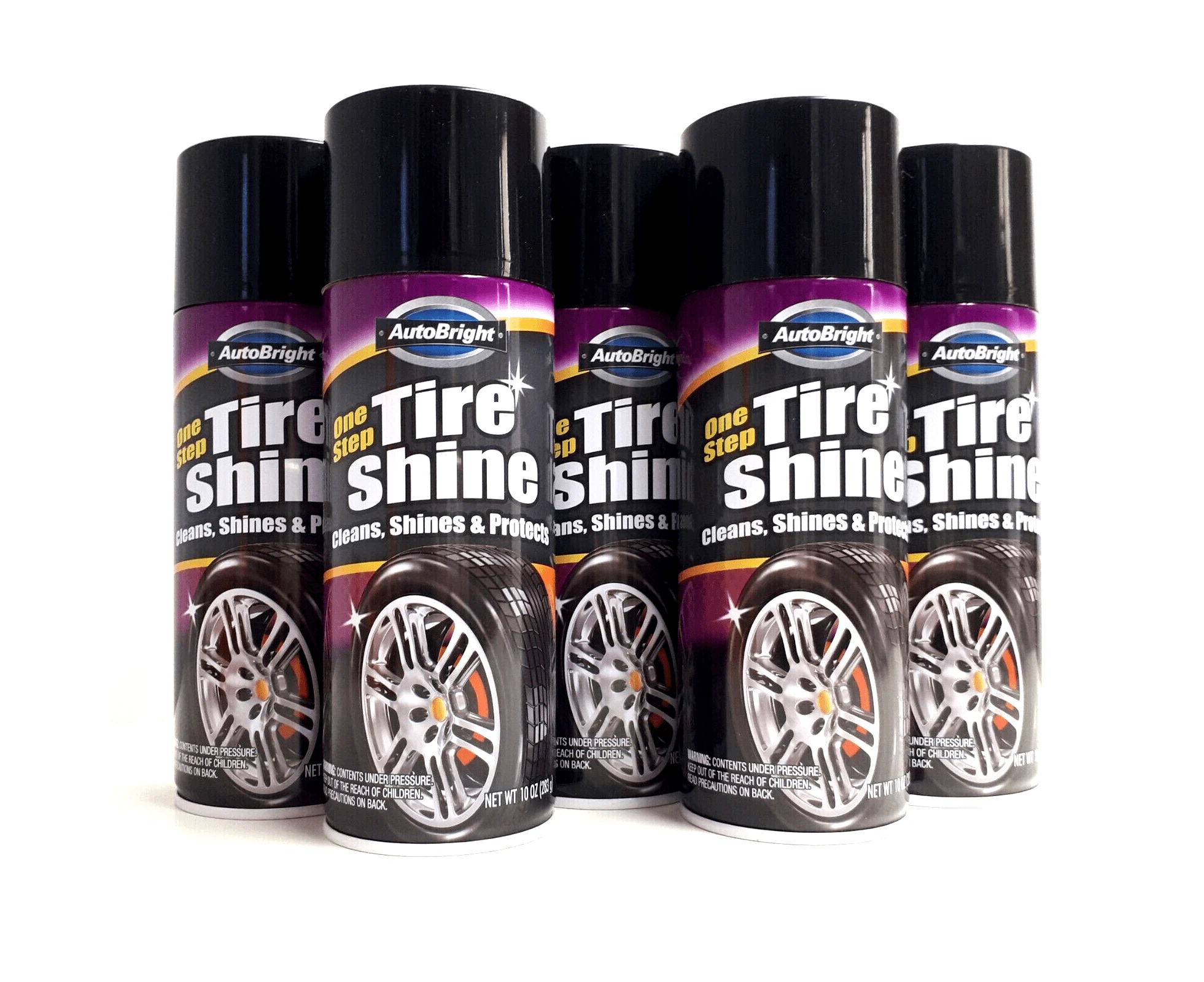 5 X 283g Fresh Shiny Tyre Auto Bright Tyre & Bumper Spray Clean Shine Protect