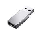 Aluminum Alloy Type-C to USB3.0 OTG Adapter PD Fast Charging Converter for Laptop PC Computer-Grey