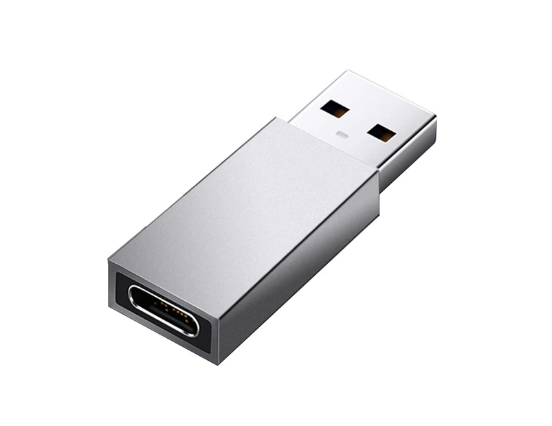 Aluminum Alloy Type-C to USB3.0 OTG Adapter PD Fast Charging Converter for Laptop PC Computer-Grey