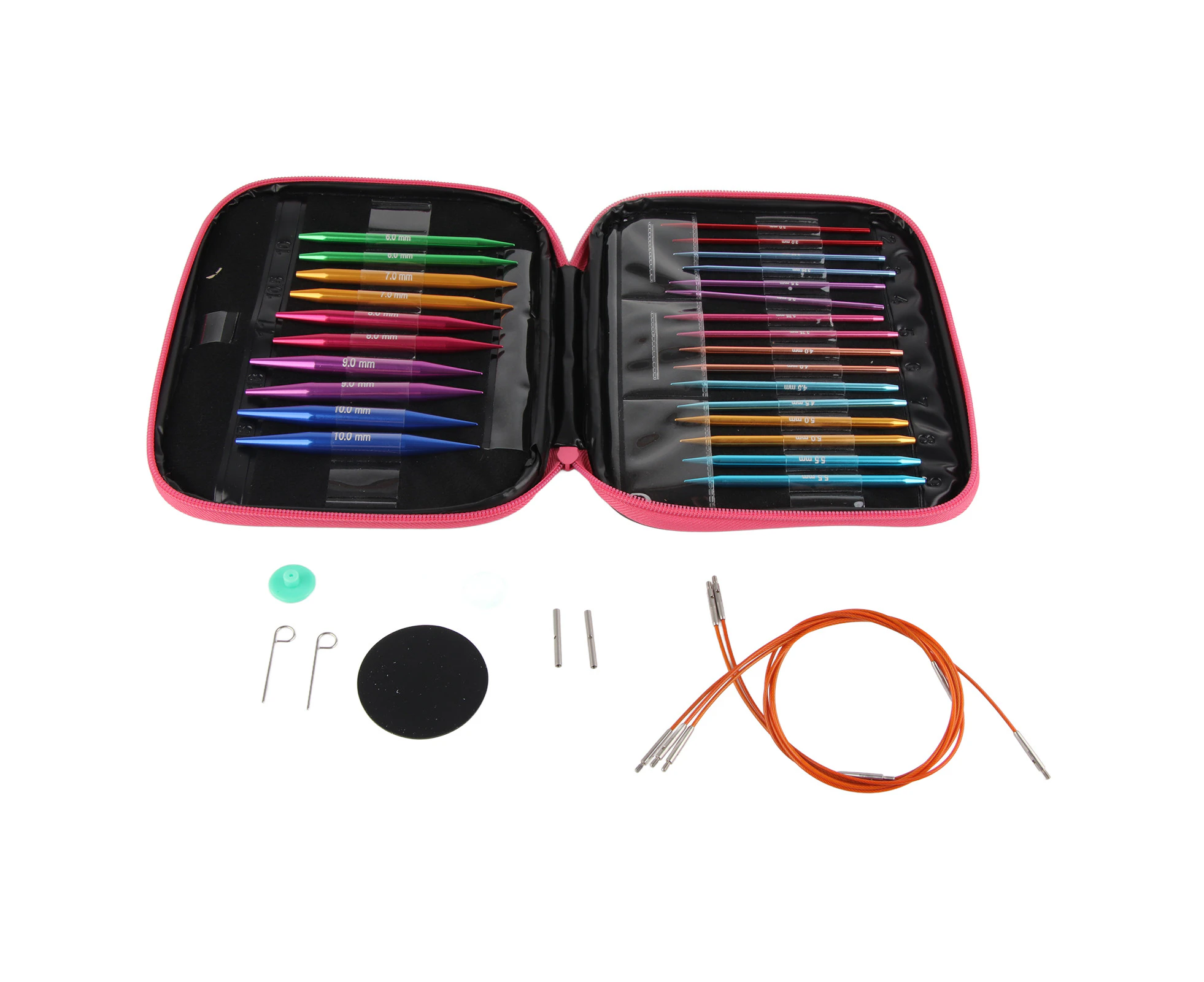 Interchangeable Needles Set Colorful Aluminum Circular Knitting Needles Ring Set For Diy Craft