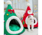 Pet Chirstmas Tree Cat House Beds - Red Green Portalbe Indoor Pet Tent for Kittens Cats Cave Nest$Cat Bed House, Cat Tent Bed