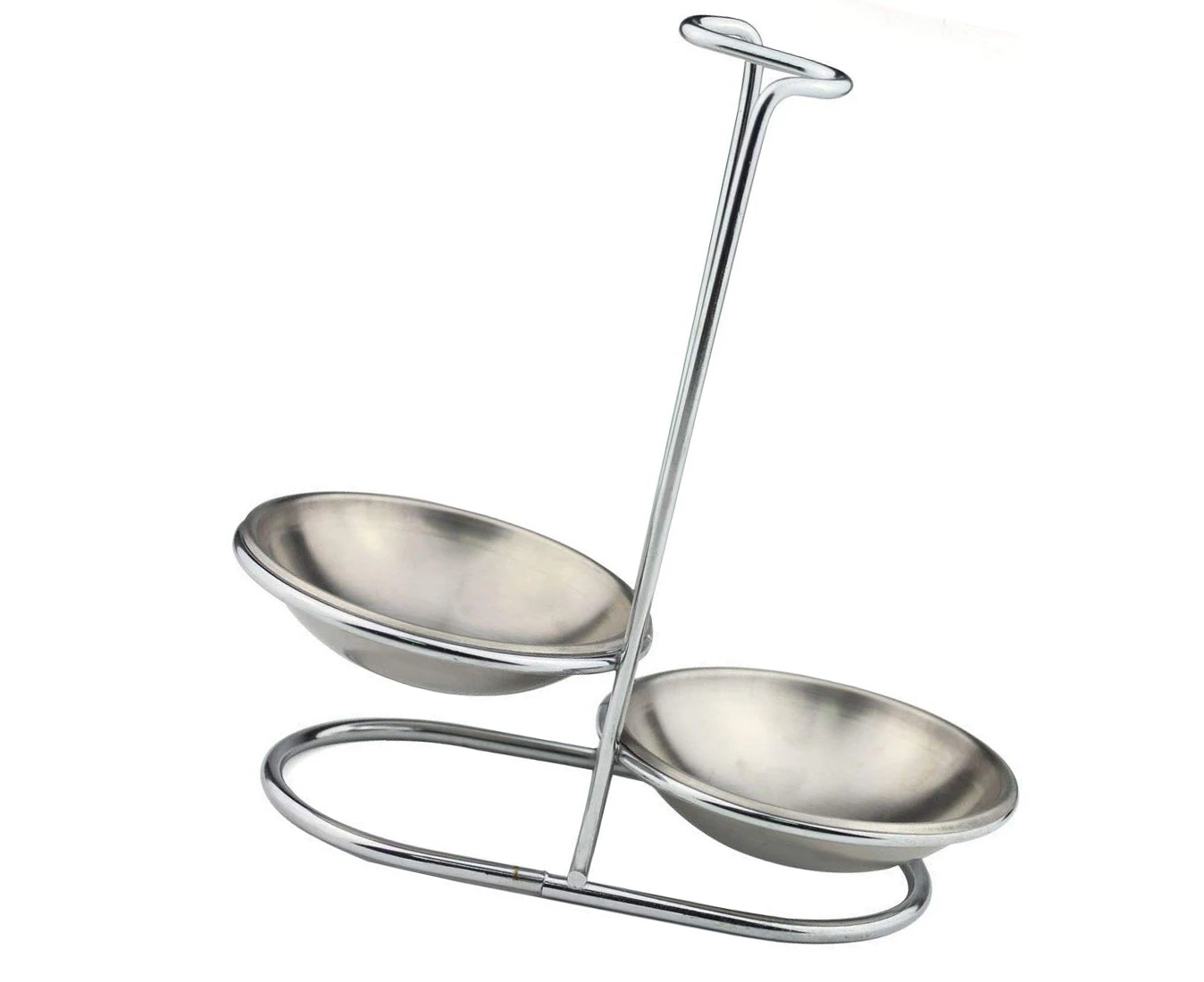 Stainless Steel Spoon Rest Holder, Spac Long Handle Vertical Soup Ladle Holder, Silver Soup Ladle Holder (Double)