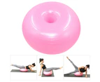 50cm Donut Gym Exercise Workout Fitness Pilates Inflatable Balance Yoga Ball - Pink